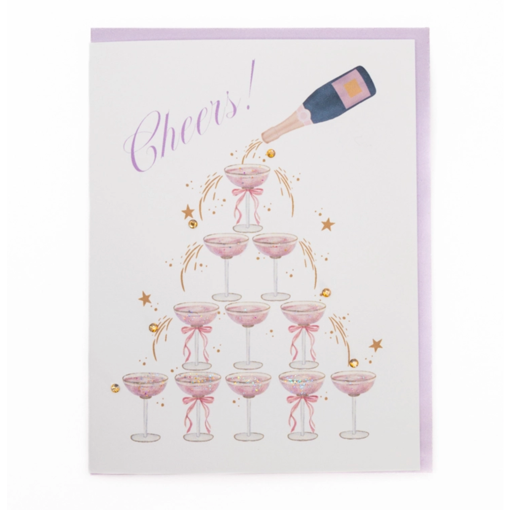 'Champagne Cheers' Congratulations Greeting Card