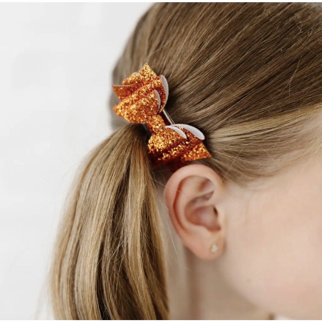 Spice Glitter Hair Bow Clips Set