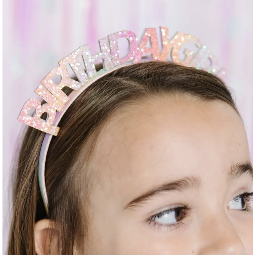 Pastel Rainbow Birthday Girl Headband