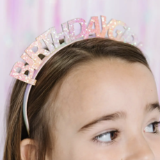 Pastel Rainbow Birthday Girl Headband