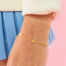 Crushin' Heart Gold Chain Bracelet
