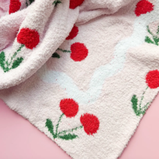 Cherry On Top Plush Cozy Luxury Throw Blanket