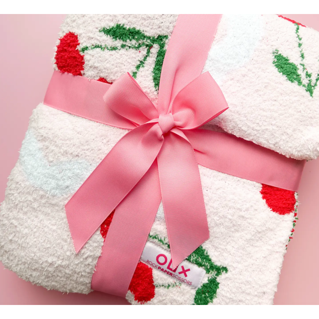 Cherry On Top Plush Cozy Luxury Throw Blanket