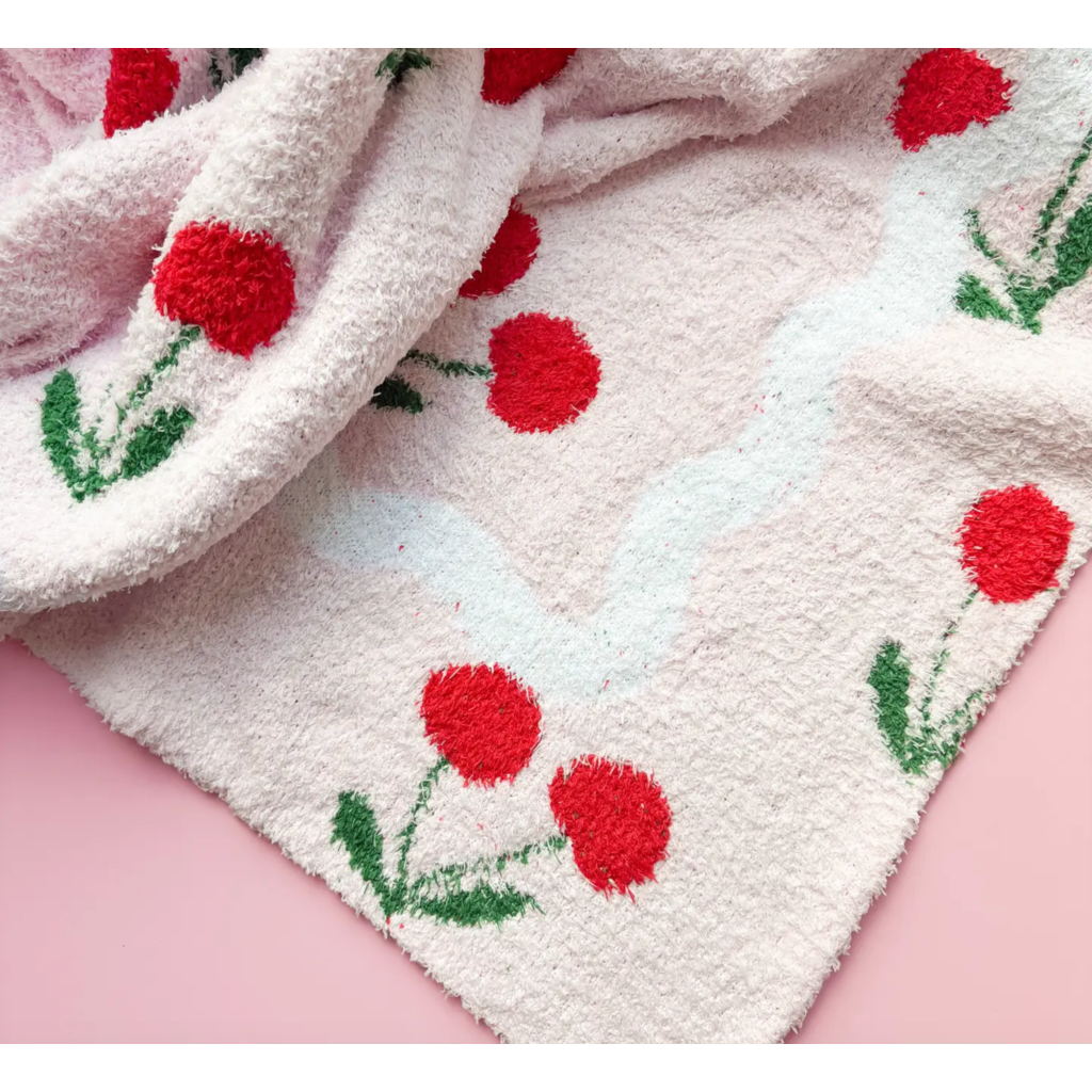 Cherry On Top Plush Cozy Luxury Throw Blanket