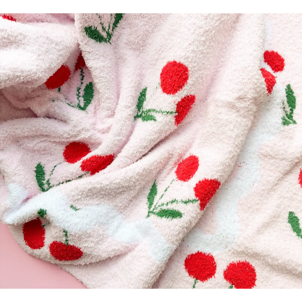 Cherry On Top Plush Cozy Luxury Throw Blanket