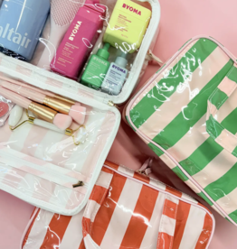 Gloss & Go - Colorful Stripe Wipeable Travel Cosmetic Case
