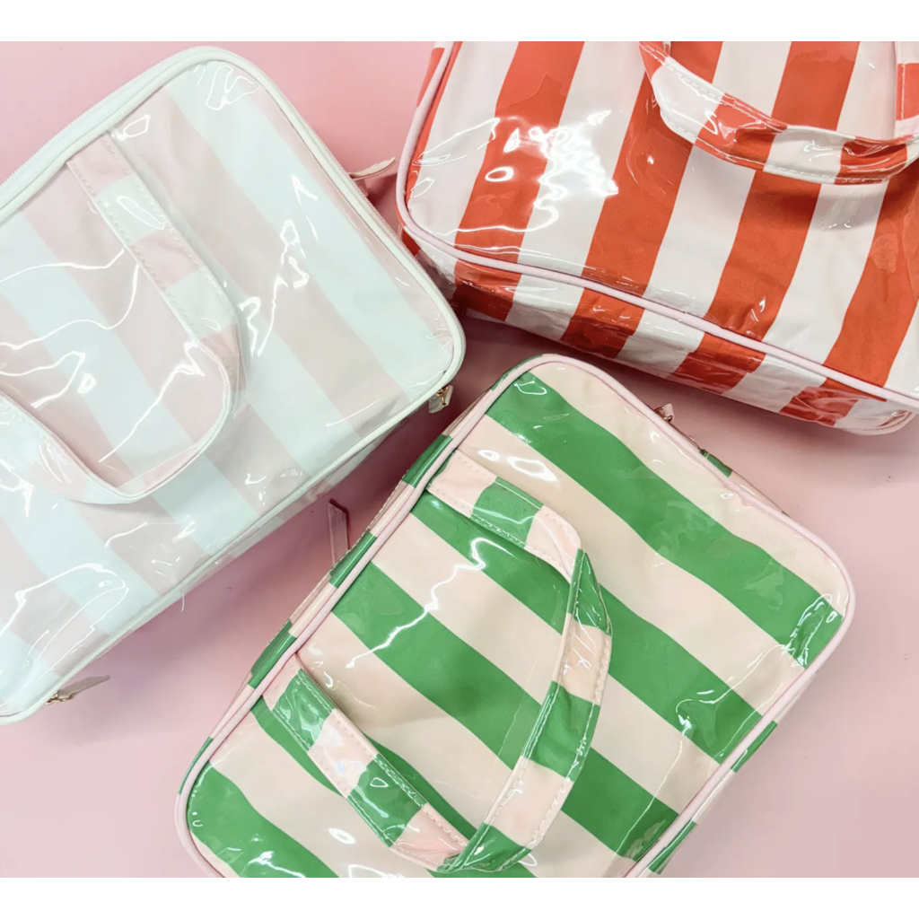 Colorful Stripe Wipeable Travel Cosmetic Case