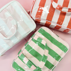 Colorful Stripe Wipeable Travel Cosmetic Case