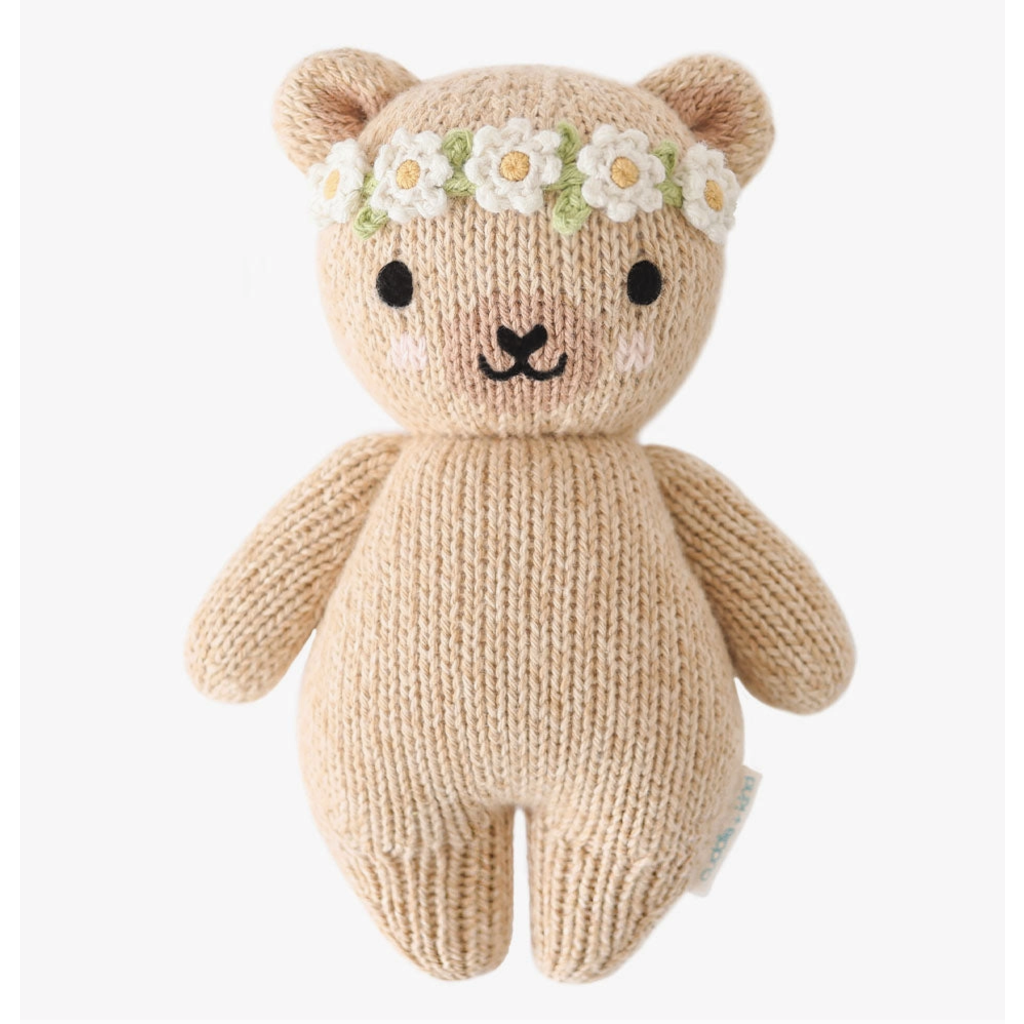 Ivory Floral Baby Honey Bear