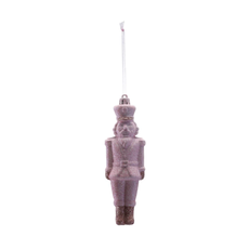 Plastic Soldier Ornament Pink Glitter