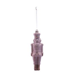 Plastic Soldier Ornament Pink Glitter