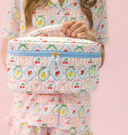 Quilted Cosmetic Bag with Top Handle - Fruit Cocktail