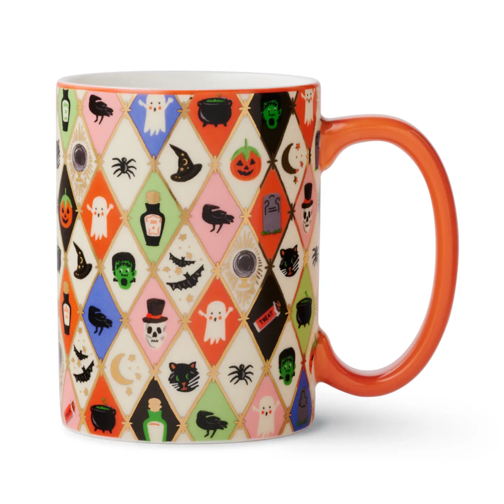 Halloween Argyle Porcelain Mug