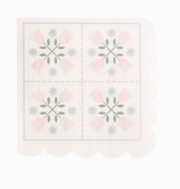 Spring Quilt Scallop Cocktail Napkin