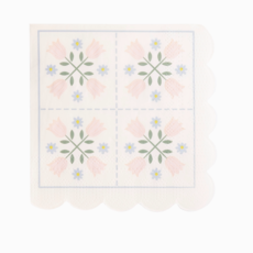Spring Quilt Scallop Cocktail Napkin