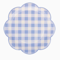 Blue Gingham Paper Plate