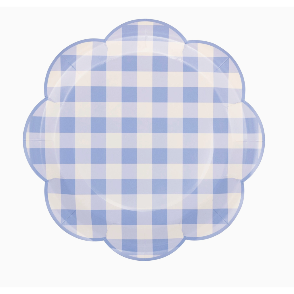 Blue Gingham Paper Plate