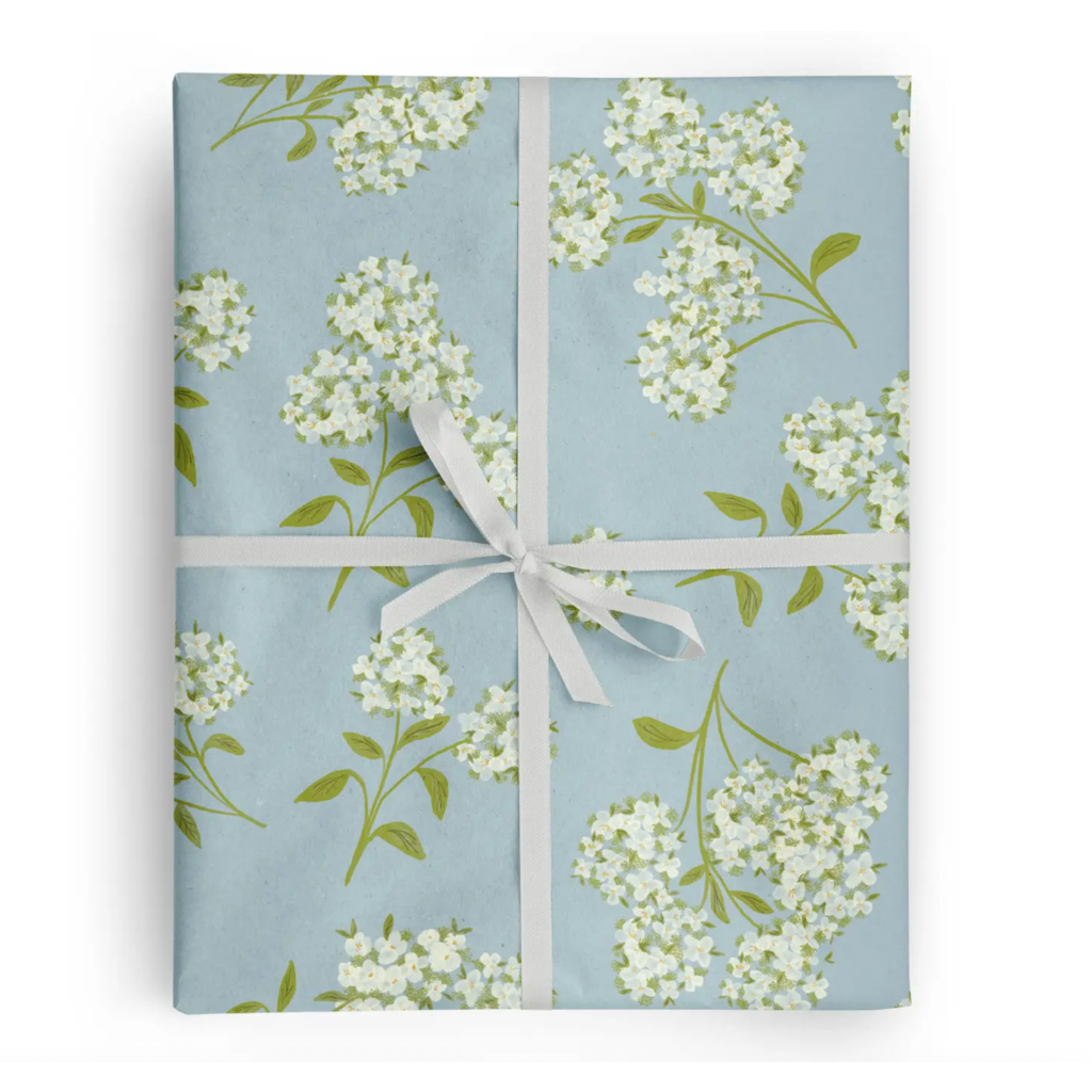Hydrangea Gift Wrap Flat Sheet