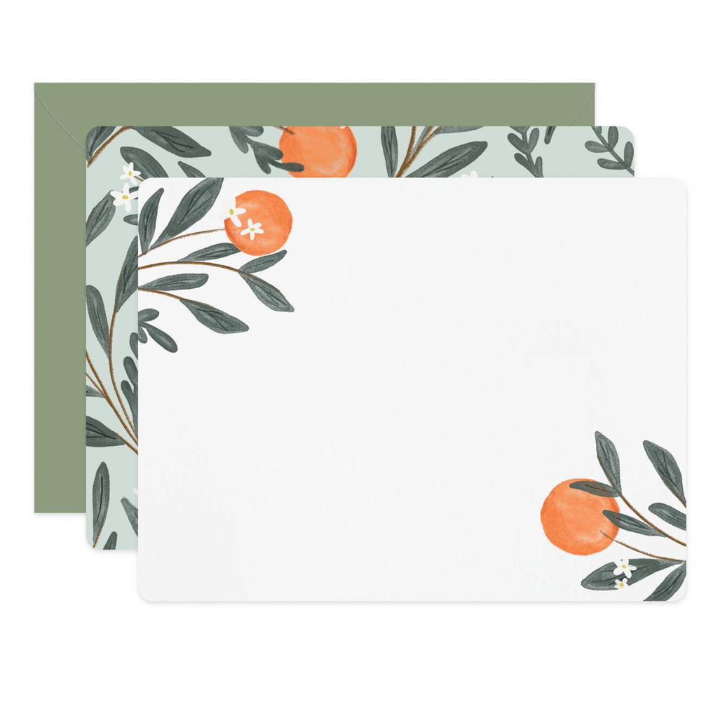 Orange Vine Flat Notes Boxed Set of 6