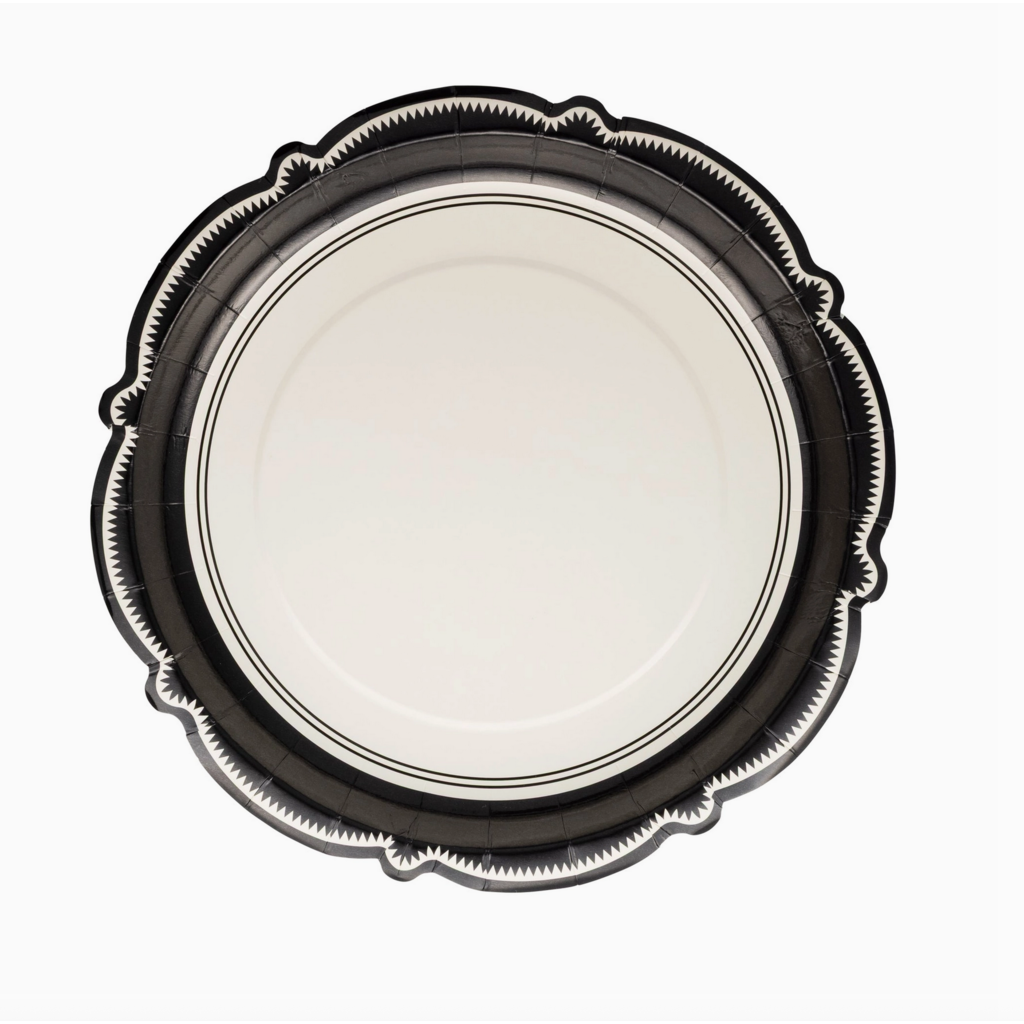 Black Bracket Edge Paper Plate