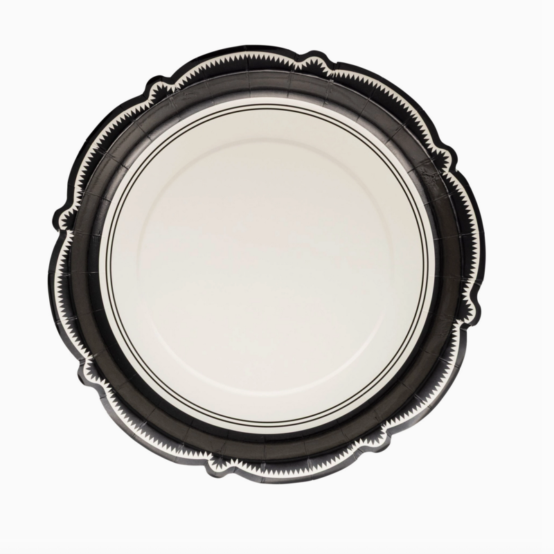 Black Bracket Edge Paper Plates