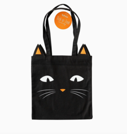 Black Cat Canvas Trick or Treat Bag