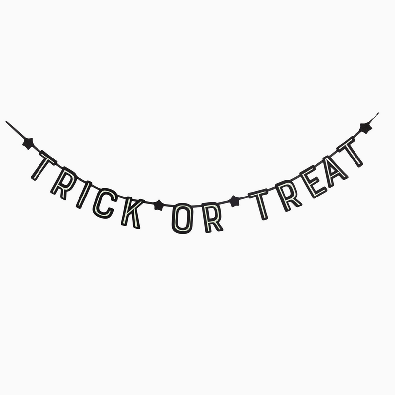 Trick or Treat Felt Banner (glow in the dark)
