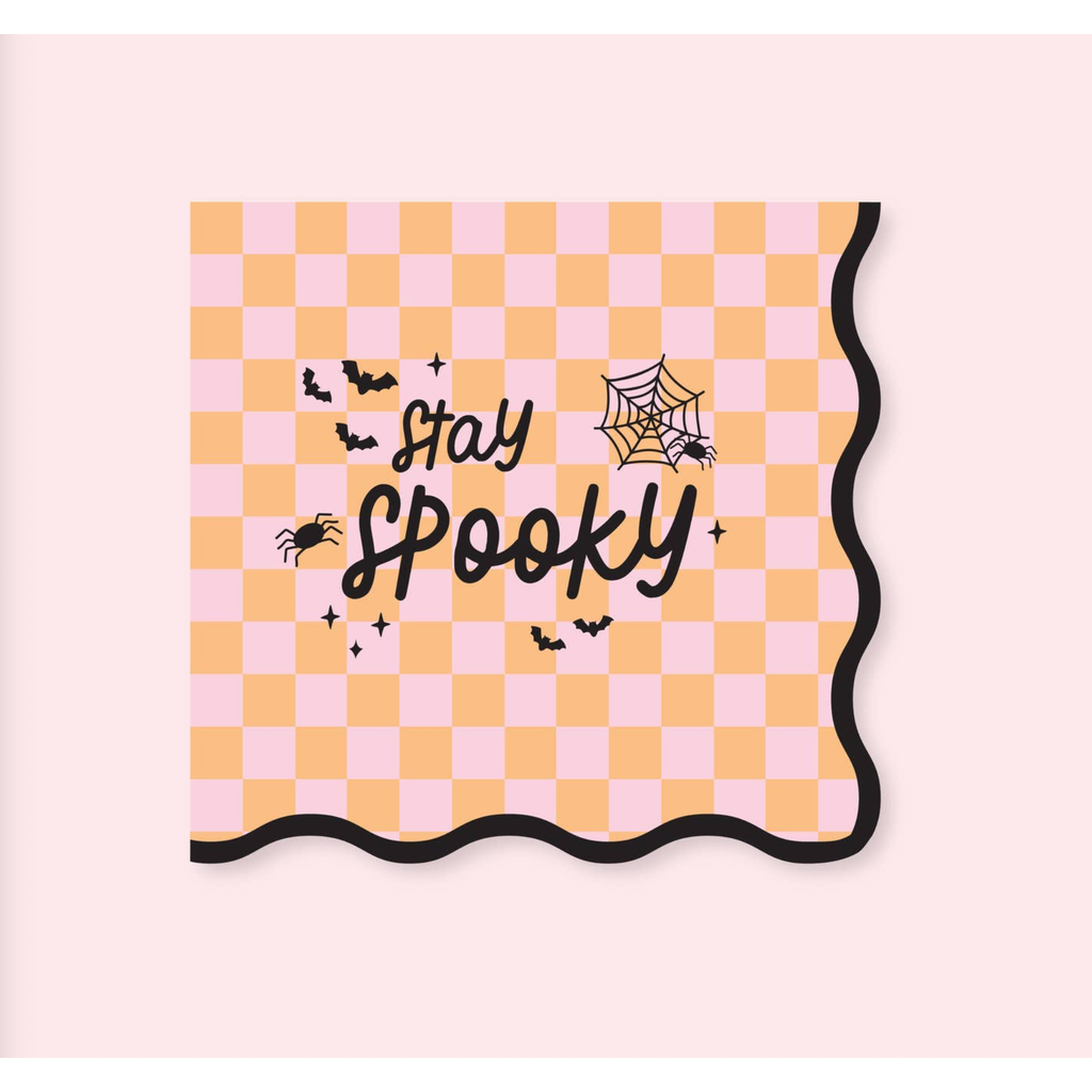 Stay Spooky Checkered Wavy Napkins