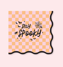 Stay Spooky Checkered Wavy Napkins
