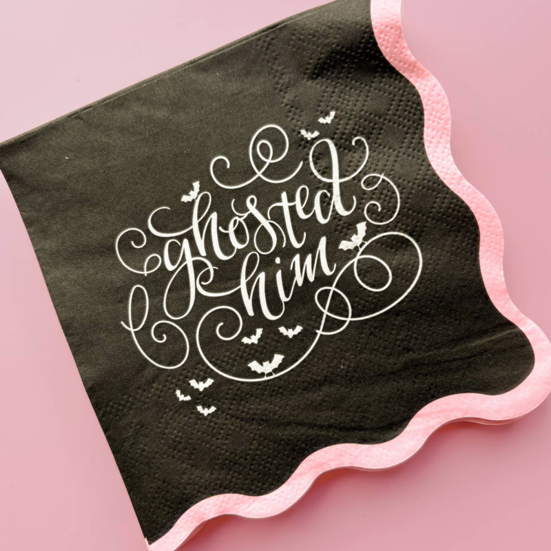 Ghosted Him Wavy Halloween Napkins