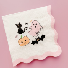 Boo Crew Wavy Halloween Cocktail Beverage Napkins