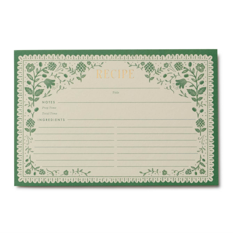 Pack of 12 Artichoke Recipe Cards