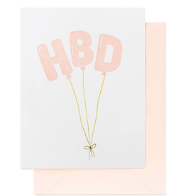HBD Balloons Letterpress Birthday Card