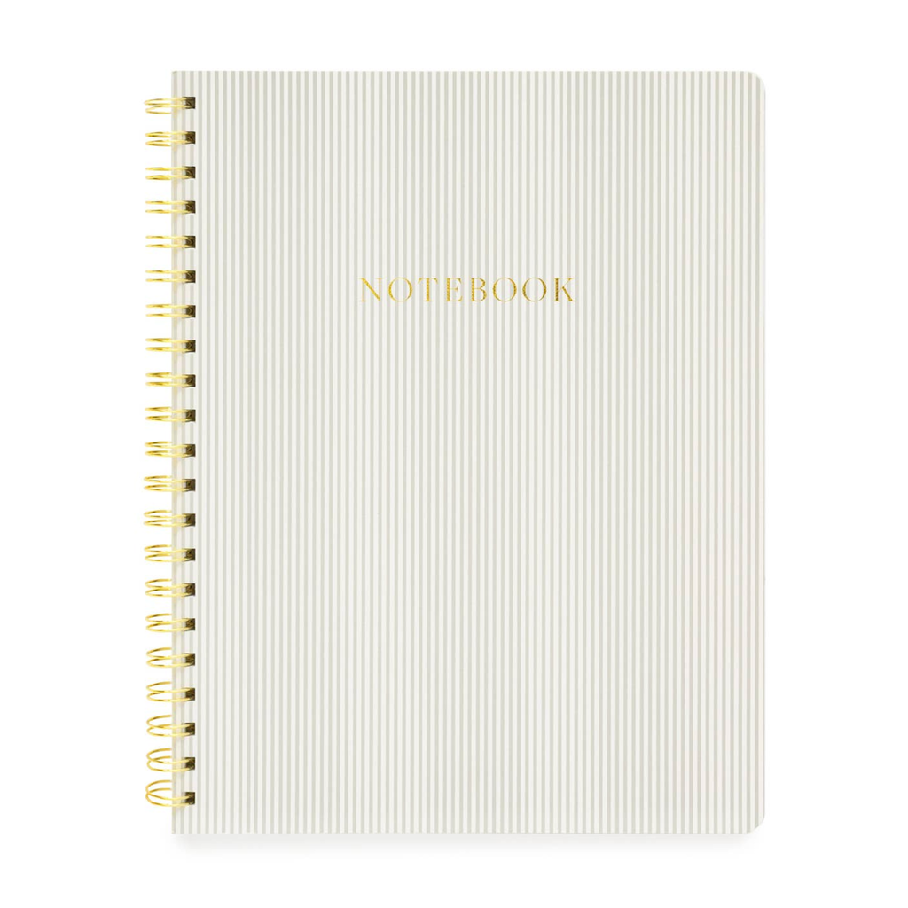 Large Spiral Notebook Grey Stripe