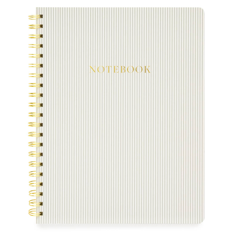 Large Spiral Notebook Grey Stripe