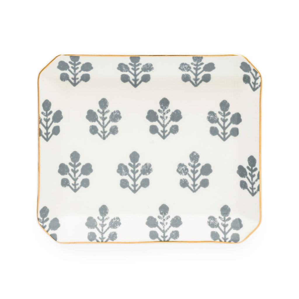 Medium Trinket Tray Slate Floral