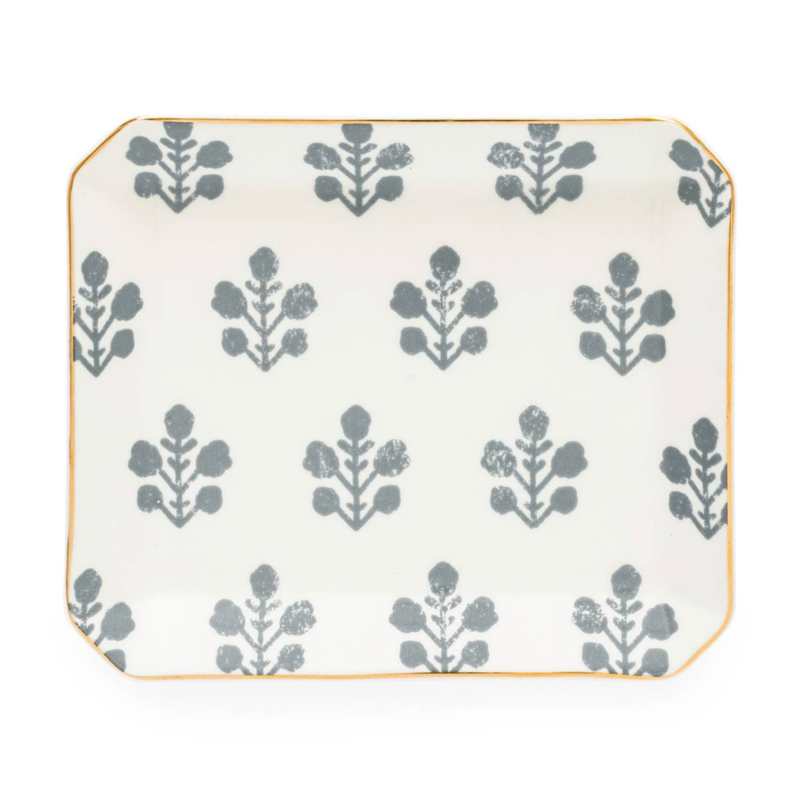 Medium Trinket Tray Slate Floral