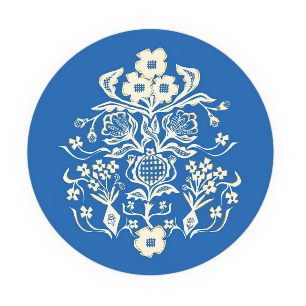 Blue Flower Bouquet Seedlings Coaster