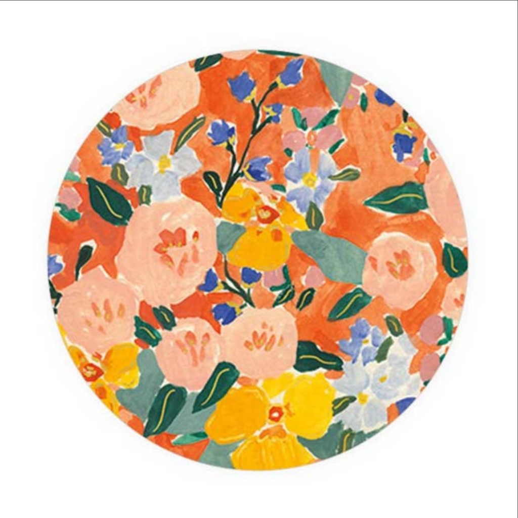Red + Orange Floral Seedlings Coaster