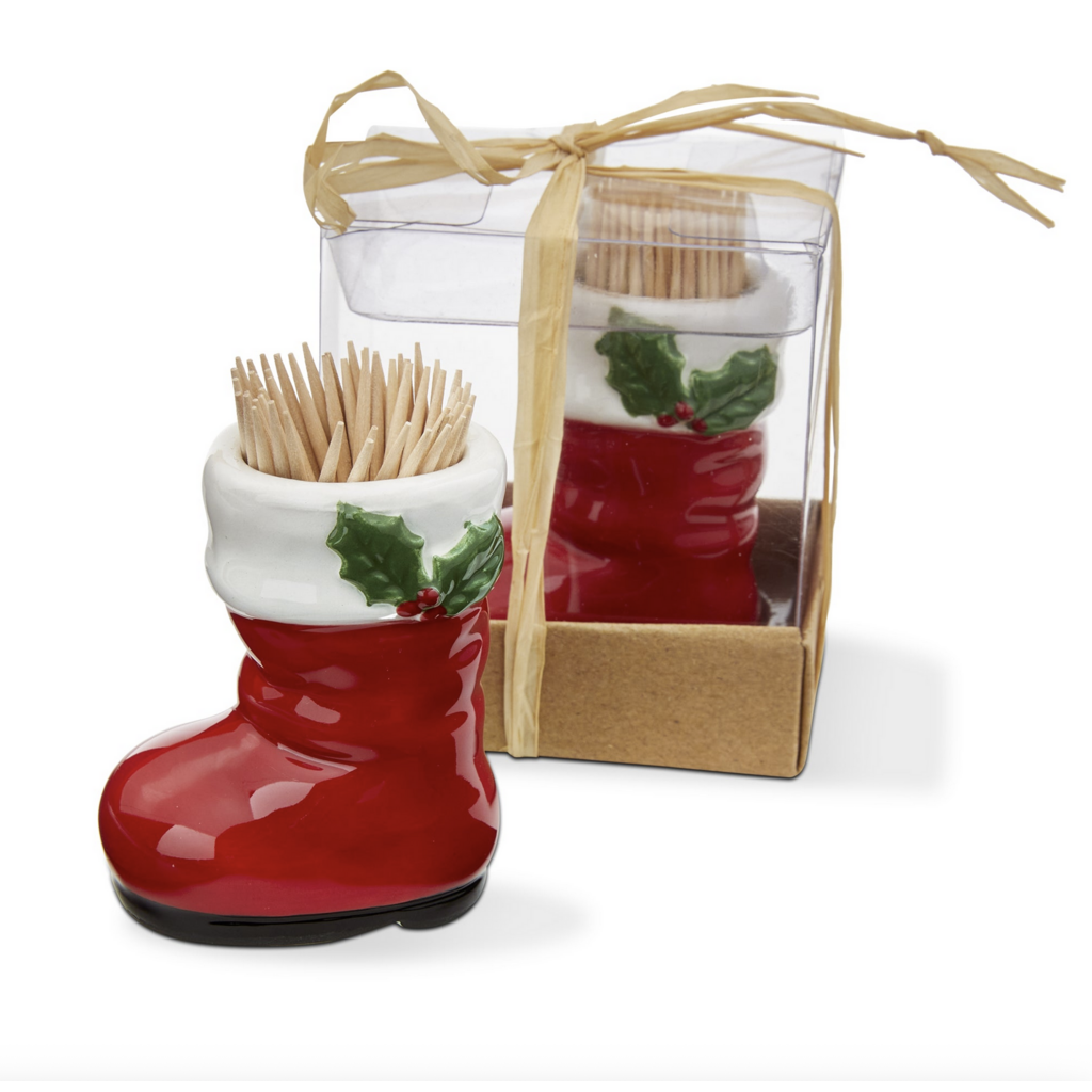 Santa Boot Toothpick Holder Set