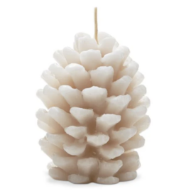 Ivory Frosted Pine Cone Candle