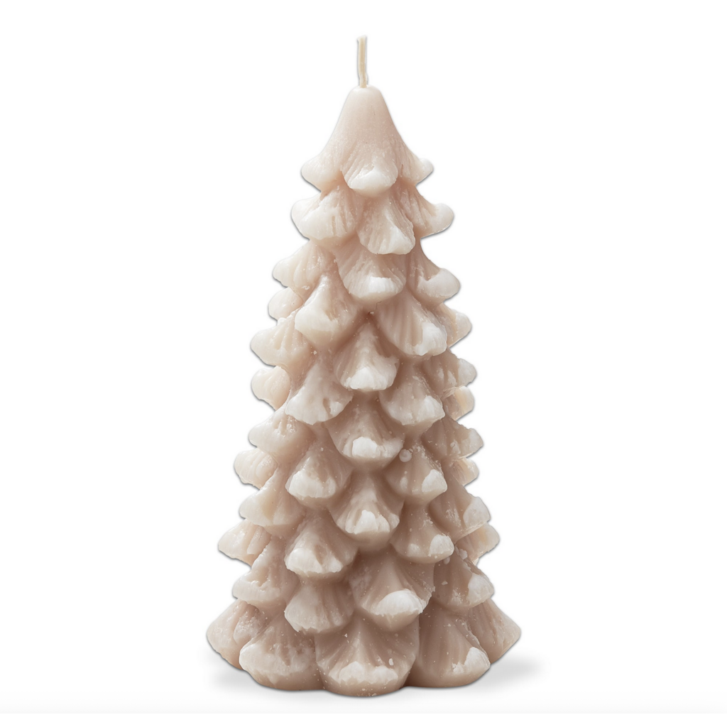 Blush Frosted Pine Tree Candle