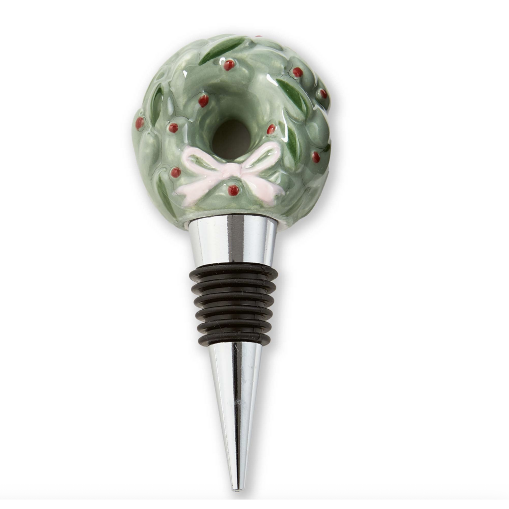 Very Merry Wreath Bottle Stopper