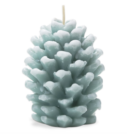Aqua Frosted Pine Cone Candle