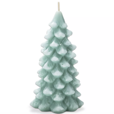 Aqua Frosted Pine Tree Candle