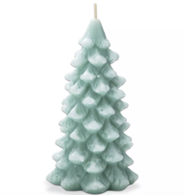 Aqua Frosted Pine Tree Candle