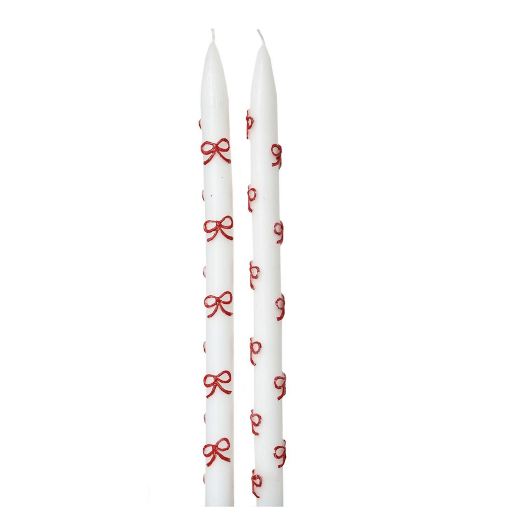 Very Merry Hand Painted Taper - Set of 2