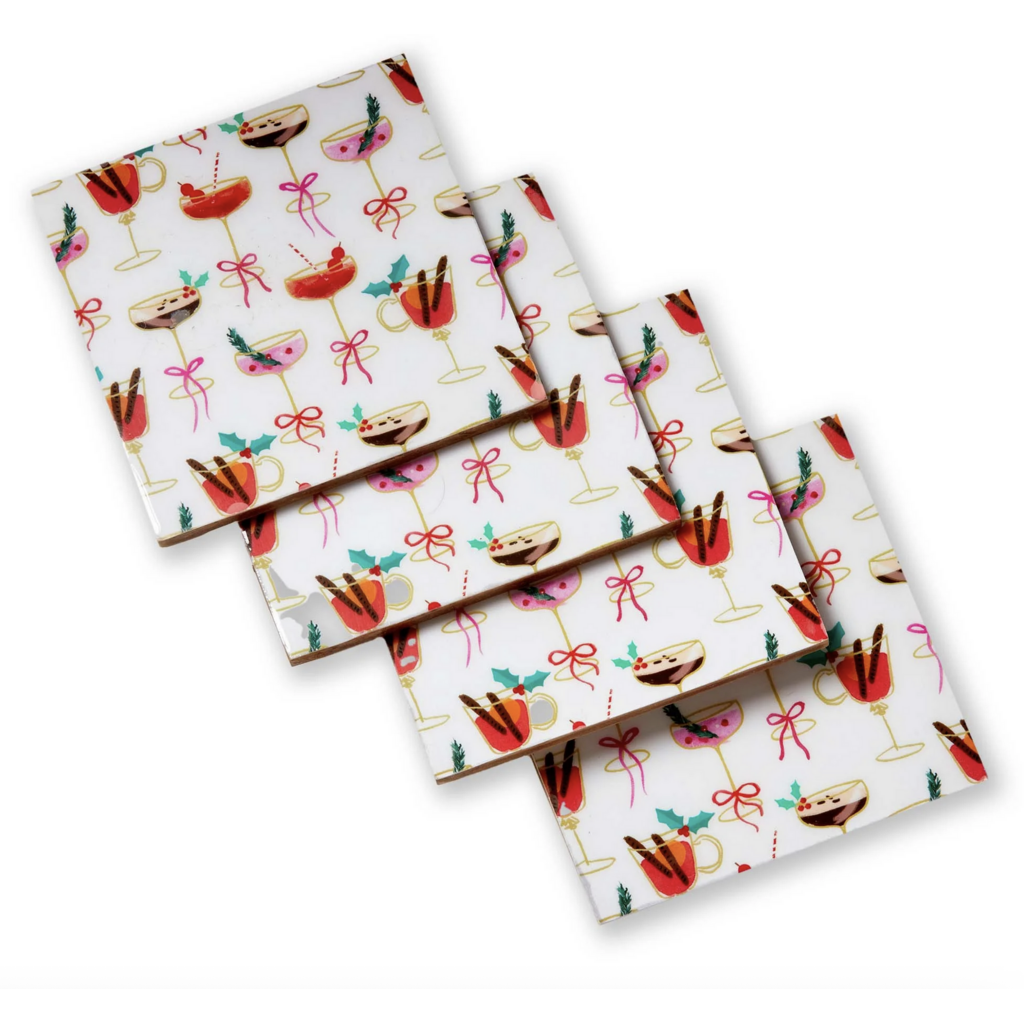 Very Merry Cocktail Coasters - Set of 4