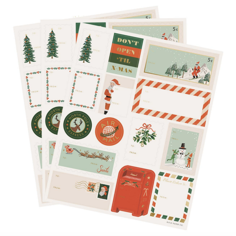 Pack of 3 Santa’s Workshop Stickers & Labels