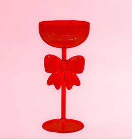 Red Bow Coupe and Wine Glass